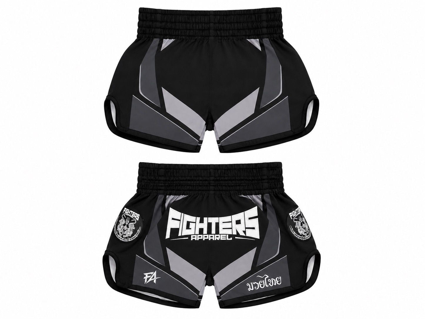 FA - "APEX" Muay Thai Shorts (BLACK/GREY)